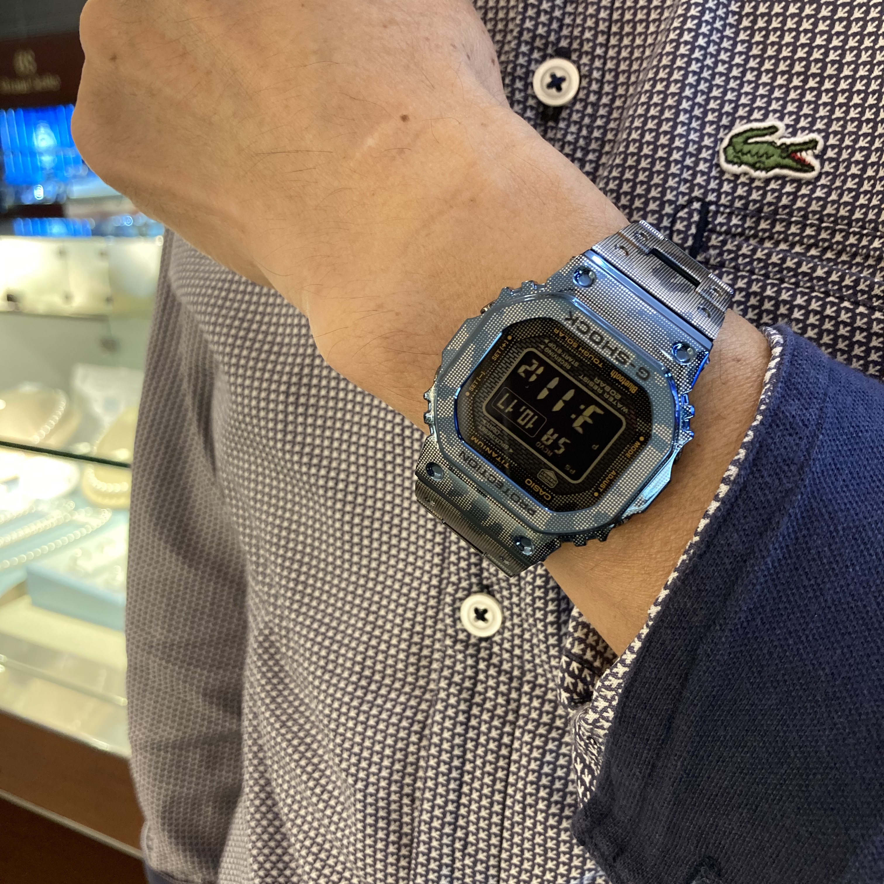 G-SHOCK GMW-B5000TCF-2JR チタン製 限定ブルー迷彩 美品 G-SHOCK チタンブルー迷彩 限定品 GMW-B5000TCF-2JR フルチタン