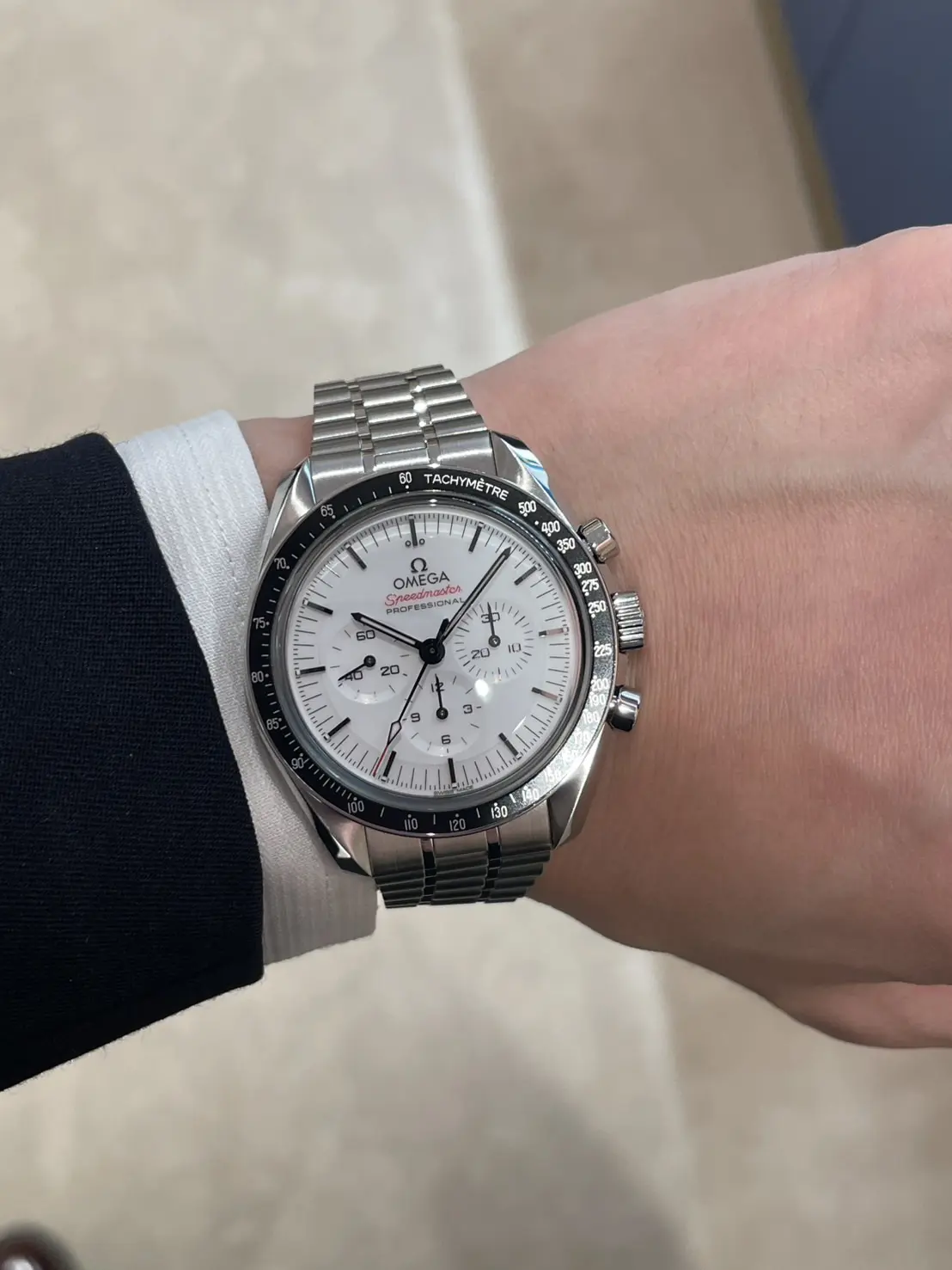 オメガ スピードマスター 水色 ホワイト オメガ スピードマスター ムーンウォッチ プロフェッショナル